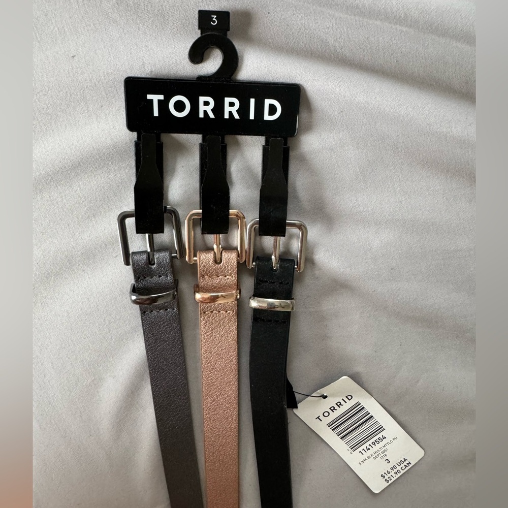 Skinny belts, set of 3